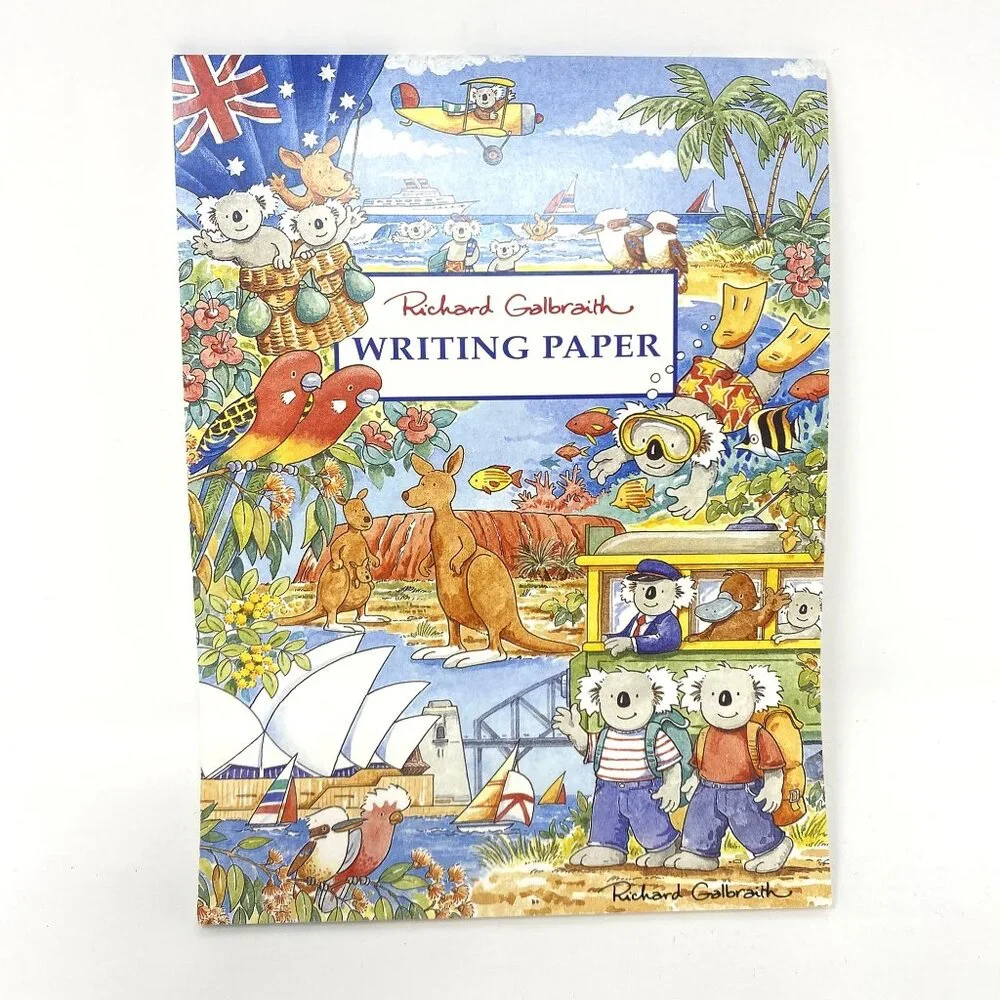 Vintage Simson Richard Galbraith Australia Print Writing Paper Pad 24 Sheets